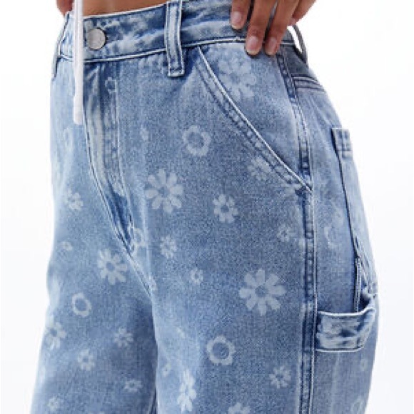 pacsun high waisted floral carpenter jeans size 24 - Picture 7 of 7